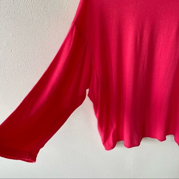 NWT Sundry Hibiscus Pink Dolman 3/4 Sleeve Blouse - Size: 2 - Picture 3 of 8